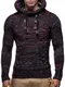 Leif Nelson Herren Strick-Pullover Strick-Pulli mit Kapuze Moderner Winter Woll-Pullover Langarm-Sweatshirt Slim Fit LN20227 Rot Medium
