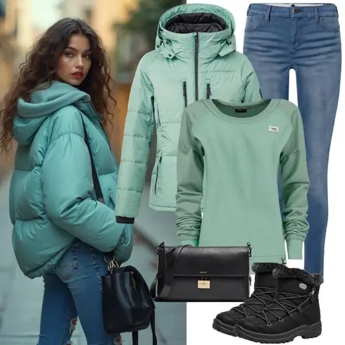 Silber/Türkis Strick Hoodie/Women's Fleece Sweatshirts Lascana kombinieren