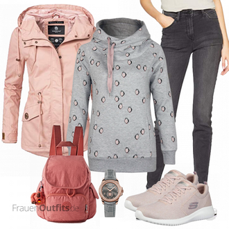 Ultra Flex Outfit mit Rosa/Grau Skechers "Only sweat"