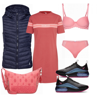 Outfit met blauw Sneaker Nike "Element"