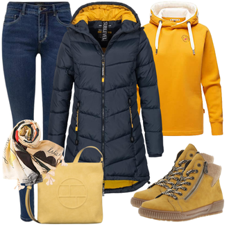 Sport Outfits 70er mit Gelb/Grün Tom Tailor "Schickes Herbst Outfit"Look: Retro, Classic, Vintage, Oversize, Ethno, 40er Jahre, Premium, Elegant, 70er