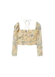 MANGO Bluse ''''Lavane'''' camel / champagner / himmelblau / hellbraun