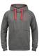 Blend Cross Herren Kapuzenpullover Hoodie Pullover Mit Kapuze Cross-Over-Kragen Und Fleece-Innenseite, Größe:M, Farbe:Mid Grey (75147)