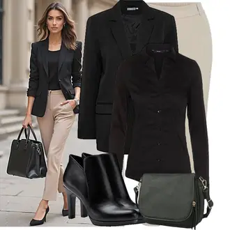 Mit Absatz Outfit mit Schwarz High Heels Stiefel/Gefütterte Stiefelette/Leder Stiefelette Tamaris "Stylische Kombination für den Frühling"