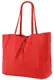 SH Leder ® Damen Echt Rindleder Shopper in Querformat mit Innentasche in vielen Farben Schultertasche Henkeltasche 30x37cm Maja G514 (Rot)