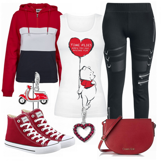 Outfit mit Rot Schultertasche Calvin Klein Jeans "Vinnie Pooh EMP"