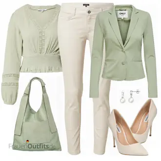 Schicke Outfits mit Grau Hose Große Größe More & More "Schickes Business Outfit"