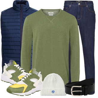Outfit mit Grau Leder Sneaker/Sneaker Nike Sportswear "Alltags Outfit"