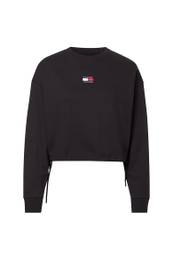 Sweatshirt - TJW BXY CROP BADGE DRAWSTR CREW black