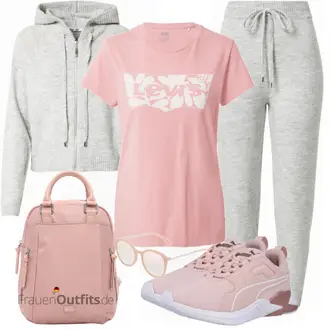 Sport Outfits mit Grau Hose Große Größe About You "Bequemes Sport Outfit"