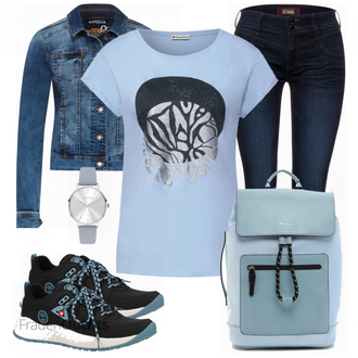 Outfit mit Schwarz Sneaker Timberland "Leichtes Outfit"
