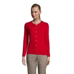 Kaschmir-Cardigan mit rundem Ausschnitt, Damen, Gre:S regular, Rot, Kaschmir, by Lands'''' End