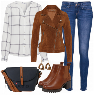 Outfit mit Rot Lederjacke Freaky Nation "SOLIVER"