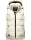 MARIKOO Damen Steppweste Outdoor-Weste mit Abnehmbarer Kapuze Zarinaa Offwhite Gr. M
