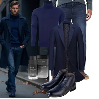 Laufen Winter Outfit mit Dunkelblau/Blau Allthemen "Business Outfit"Look: Fitness, Laufen, Reiten, Freizeit, Apres ski