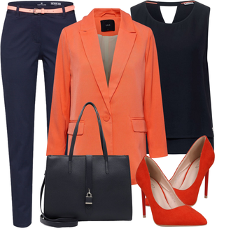 Mit Gürtel Outfit mit Dunkelblau/Lila/Rosa Hose Große Größe/Business Anzug/Lässiger Blazer/Lederjacke/Baumwoll ­Blazer/Eleganter Blazer/Strick­blazer/Freizeitanzug/Kurzblazer/Sweatblazer/Lederjacke für Männer Tom Tailor "Perfekt Für Den Herbst"