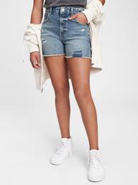 Kids Denim Shorts Teen Sky High-Rise Denim Shorts With Stret - Girls
