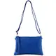 modamoda de - T186 - ital. Clutch Umhängetasche Leder Medium, Farbe:Blau
