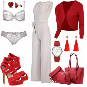 Outfit mit Rot/Dunkelrot Riemchen Sandale/Plateau Sandale/Sandalen Mit Absatz/High Heel/Spangenpump Stiefelparadies "LAETICIA DREAMS"