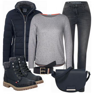 Outfit mit Schwarz Stiefel Tom Tailor "Stilvoller Look für die Freizeit"