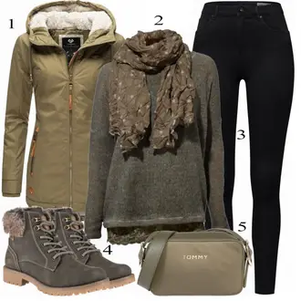 Kombinacije za zimu sa Zeleno Heine "Zimski Outfit"