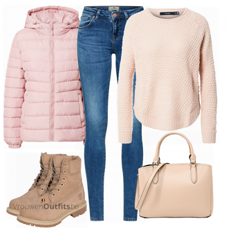 Outfit met beige Laars Timberland "Perfect voor de winter"