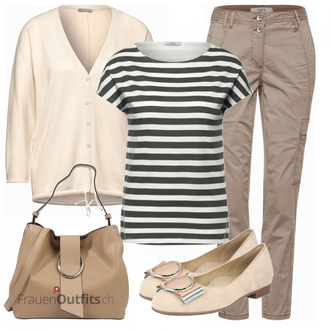 Outfit mit Beige/Rosa/Blau Sommer Schuh Ara "Casual Business Outfit"
