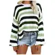 Damen-Colorblock-Langarm-Strickpullover mit Bodenabschluss 2348 n-t-Shirts t-stücke Vneck ss113m Spandex fine Short-Sleeve Band piquee Stricktop Natural Comfort Horror Charakter pu