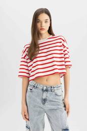 Cool Fitted Striped Short Sleeve T-Shirt