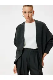 Long Batwing Sleeve Soft Texture Knitwear Cardigan