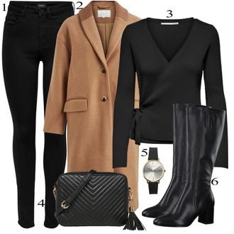 Outfit s Černá/Tmavě modrá Legíny s Podšívkou/Teplé Legíny/Kožená bunda/Neprůhledný Legíny/Sportovní Legína/Formovaná Legína/Bavlněné Legíny/Legíny s Rozparkem/Pletený Legín Only "Elegantní vzhled"
