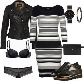 Outfit mit Schwarz/Dunkelbraun/Grau/Dunkelgrün Mantel/Bikerjacke/KunstLederjacke/Lederjacke/Motorradjacke/Vintage Lederjacke Oakwood "Vivance"