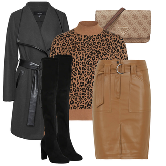 Ljeto Outfit sa Crna Čizma Iznad Koljena/Kožna Čizma Iznad Koljena/Čizma do Koljena/Duga Čizma/Ravna čizma preko koljena About You "Jesenski outfiti"