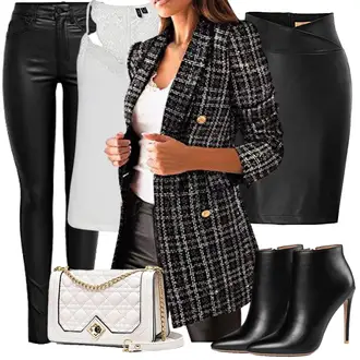 Elegante Outfits Coole mit Schwarz Slim Fit Jeans/Winterjacke/High Waist Jeans/Push up Jeans/Leder Schuhe/Jeans mit Schlitz/Thermojeans/Biker Jeans Only, Weiß/Rosa/Blau Brieftasche/Baguette-Tasche/Kleine Tasche/Schultertasche/Schulranzen/Schultertasche Travistar, Schwarz/Weiß High Heels Stiefel/Leder Stiefelette/Klassische Stiefelette/Spitzer Stiefel MOOMMO "Elegantes Herbst Outfit"Look: Trendige, Lack, Schön, Wetlook, Techno, Nahtlos, Coole, GoGo, Büro, Goa, Classic, Retro, Boyfriend, Casual, Mom, Elegant, Glamourös, Schick, Premium, Edel, Ausgefallene, Burlesque, Old Money, Extravagante, Französische, Stil