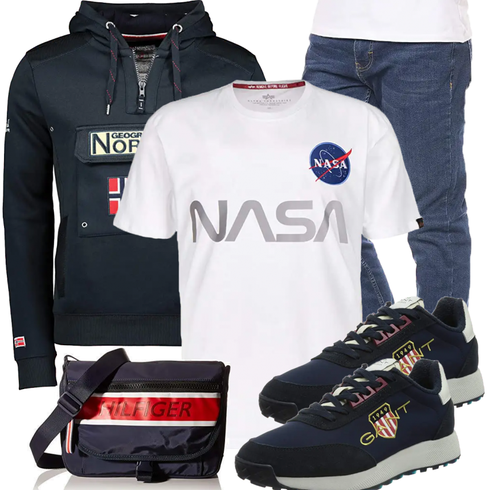 Grau T-Shirt Alpha Industries kombinieren