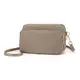 LIN KANG Umhängetasche Damen Kleine Handy Schultertasche Handytasche mit 3 Reißverschluss Beutel Damen Geldbörse Portemonnaie mit Verstellbar Abnehmbar Schultergurt Khaki