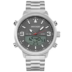 Herren 50M wasserdichte Uhr einfach zu lesen mit Hintergrundbeleuchtung Stoppuhr und Alarmfunktion, digitale und analoge Dual-Zeit-Display, einfach zu passen Kleidung und einfach zu bedienen Stahlband