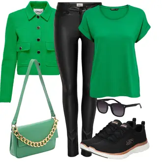 Outfit mit Grün/Neonfarben Cord­ Blazer/Trachtenblazer/Tweed Blazer/Lederjacke/Kurzblazer/Boucle Blazer/Strick­blazer Only "Cooles Alltagsoutfit"