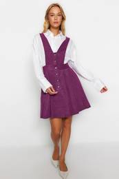 Plum Mini Gilet Button Detailn tkan aty
