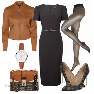 Outfit mit Schwarz High Heel Guess "VERO MODA Jacke"