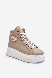 enske superge z visoko zadrgo Lemar Beige Katerin