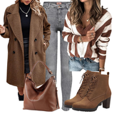 Weite Jeans Outfits für den Winter image