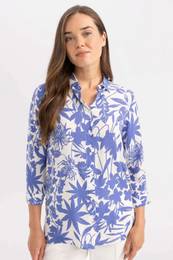 Loose Fit Patterned Long Sleeve Shirt