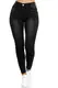 Elara Damen Stretch Hose Gummizug Jeans Push Up Chunkyrayan YA 335 Schwarz-36 (S)