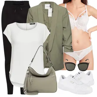 Outfit mit Weiß/Beige/Rosa Bikini große größe HUNKEMÖLLER "Schöner Sommer Look"