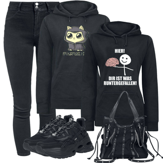 Outfit mit Schwarz sprüche "Cooles Herbst Outfit"