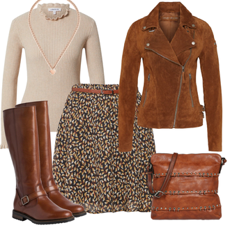 Outfit mit Rot Lederjacke Freaky Nation "Trendiger Winterlook"