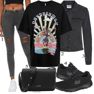 apranga su Tamsiai žalia/Šviesiai Pilka/Pilka/Tamsiai Pilka Kelnės su skylute/Leggings Laidas Antblauzdžis/Antblauzdžiai su Skeltuku/Megztinis Leginsas Urban Classics "Jarné Outfit"