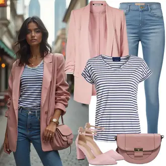Sexy Outfit Elegant mit Rosa Oversize Blazer/Longblazer/Boyfriend Blazer SOAKED IN LUXURY, Rosa Mary Jane Schuh/Spangenschuh/Schuh Ohne Schnürsenkel/Vintage Pumpe/Stoffschuh/T-steg Pumps/Sommer Schuh Hirschkogel, Rosa Schultertasche/Kleine Tasche/Schultertasche/Schulranzen Miss Lulu "Frühlings Outfit"Look: Rap, Uni, Oversize, Mit Transparent, Edel, Glamourös, Elegant, Schick, Empire, Trachten, Babydoll, Ausgefallene, Vintage, Classic, Pin Up, Casual, Moderne, Boho, Schön