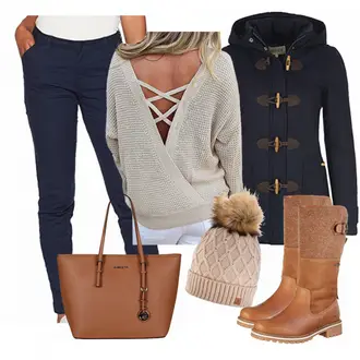 Retro Ski Outfit mit Rosa/Braun Mütze/Winter Mütze morefaz "Charley"Look: Kuschel, Elegant, Sportlich, 40er Jahre, Ausgefallene, Moderne, 20er Jahre, Glamourös, Retro, 80er, Ski, Skating, Eiskunstlauf, Lacrosse, Apres ski